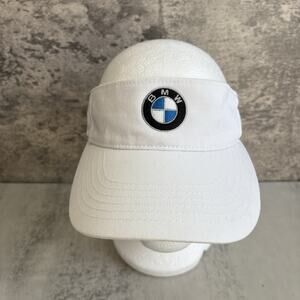 BMW Lifestyle Visor White Embroidered Logo Strap Back Adjustable Hat